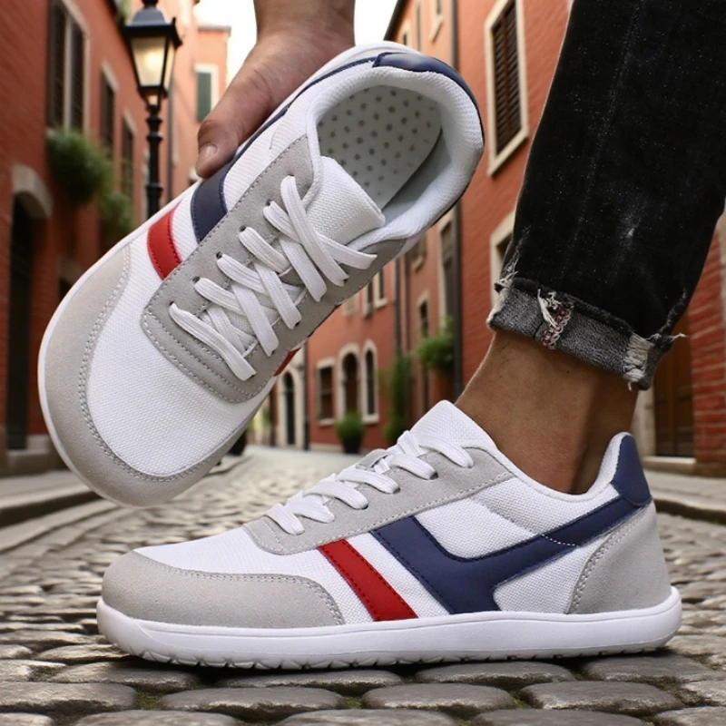 Men Wide Barefoot Shoes Minimalist Breathable Comfortable Trail Walking Shoe Fashionable Lightweight Slip on Soft Man Sneakers