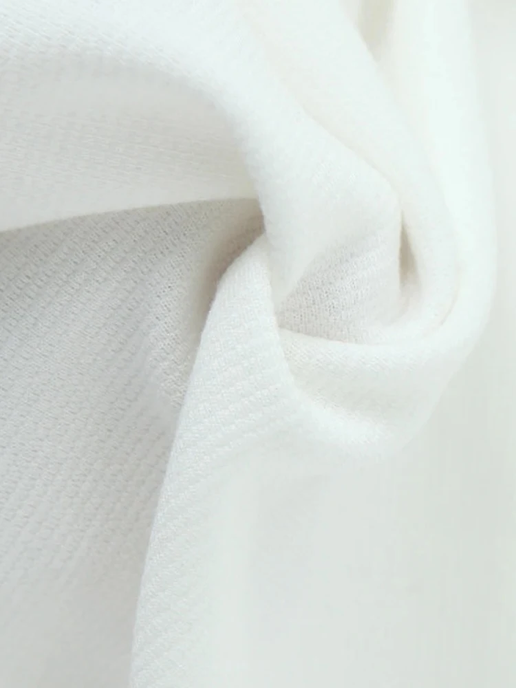 Cloud White Knit U-collar Slim Waist A-line Tank Dress Plus Size 2025 Autumn Casual Premium Sleeveless Women Sundress