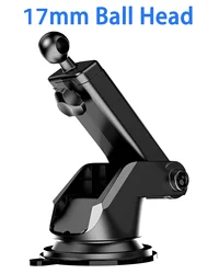 Universal Car Phone Holder with Suction Cup and Adjustable Ball Head for Windshield and Dashboard Mounting (Black)