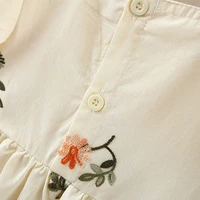 Summer New Girl's Dress Cute Bubble Sleeves Embroidered Cotton Skirt Comfortable Children's Clothing Suitable for 0-3 Years Old 4