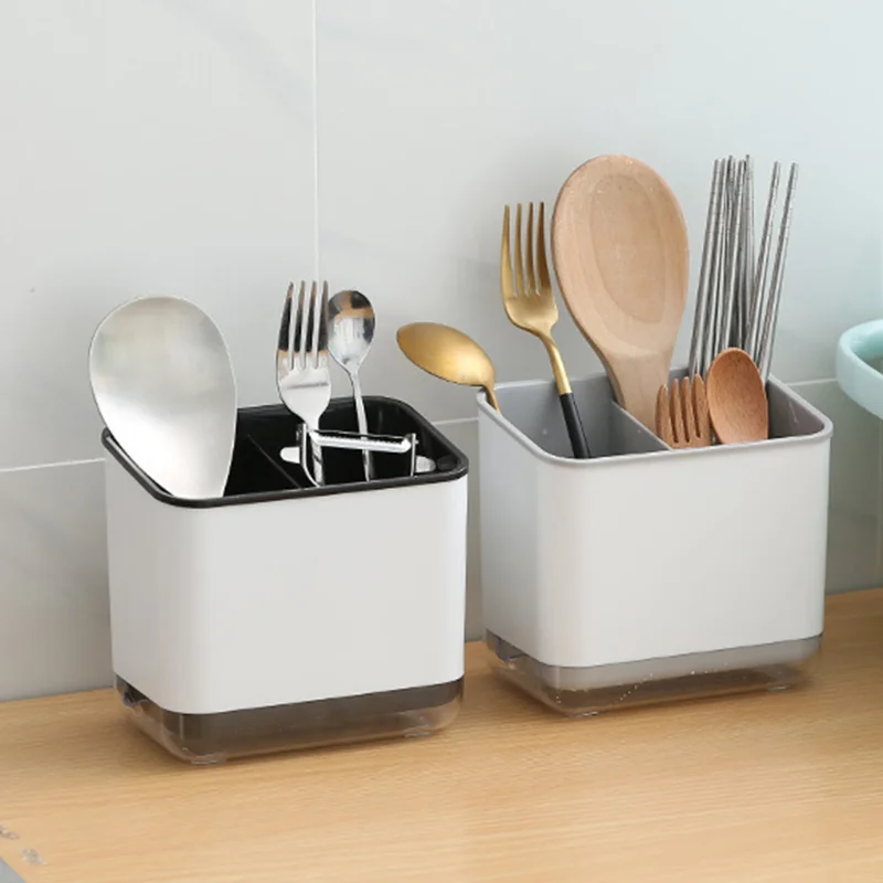 Kitchen Spoon Chopstick Knife Fork Draining Rack With Suction Cup main image 1