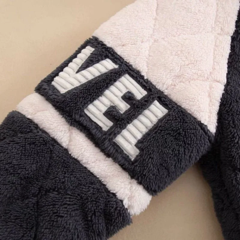 Sleepwear Men's Thick Plush Three-layer Cotton Insulation Coral Velvet Autumn Winter Male Home Clothing Zipper Hood Loungewear