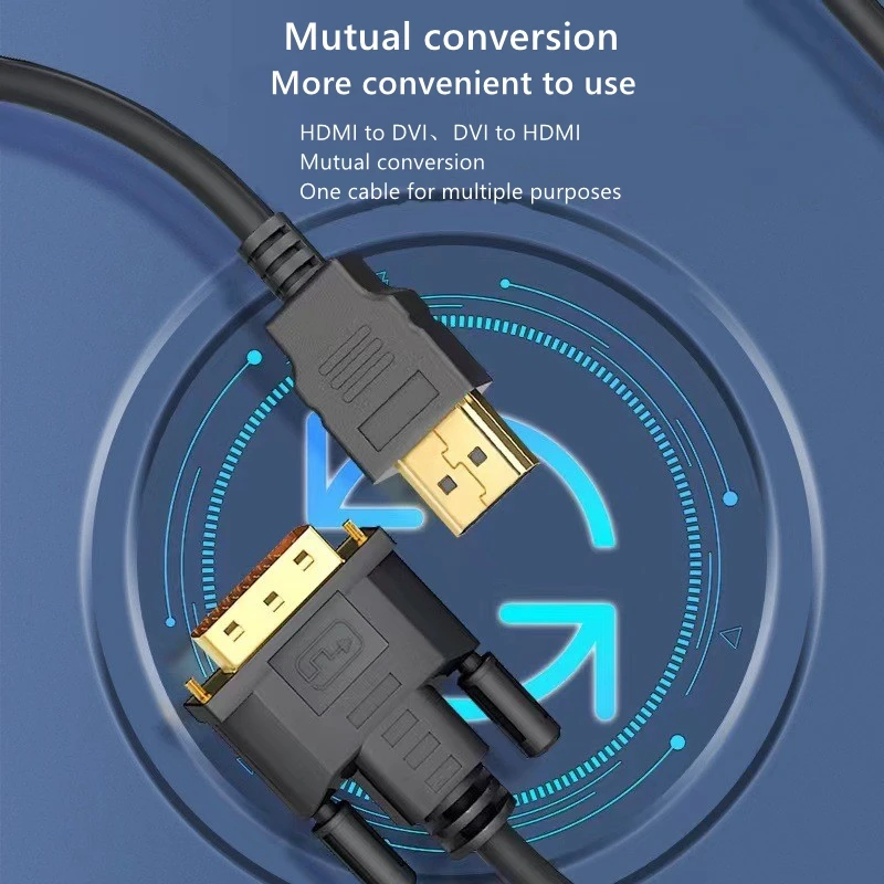 HDMI to DVI Adapter Conversion HD Cable 1m 1.5m 2m 3m 5m 4K High-definition TV Computer Monitor Projector Ps3/4 Connection Cable hdmi to dvi converter,hdmi to dvi cable