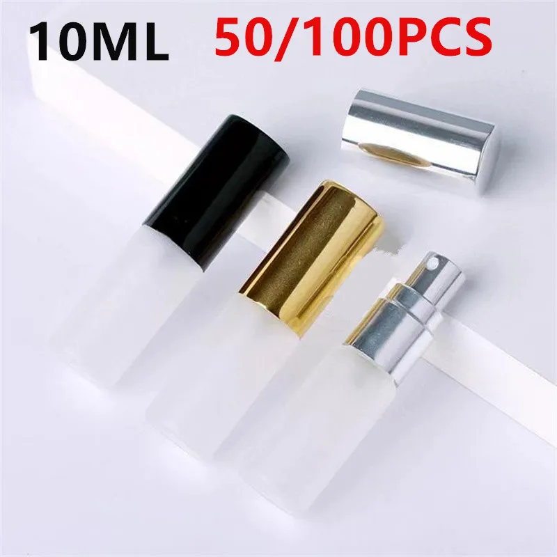 

Wholesale 10/50/100PCS 10ML Frosted Glass Perfume Bottle Spray Atomizer Empty Sample Vials Refillable Mini Sprayer Bottle 2#