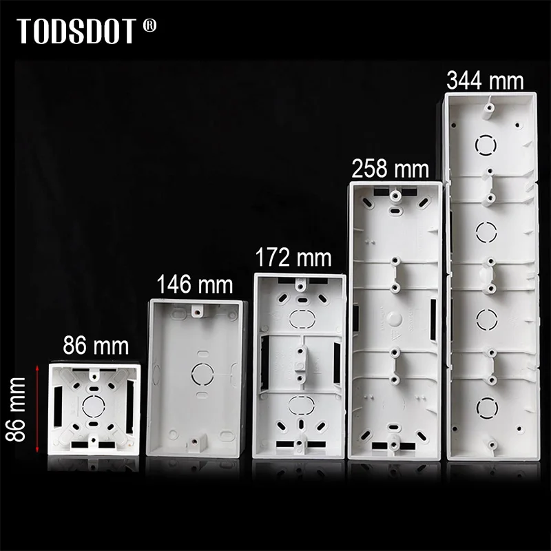 146 x 86 x 40 mm Wall Surface Mount Switch Socket Box Compact Dual Frame Wall Surface Junction Box