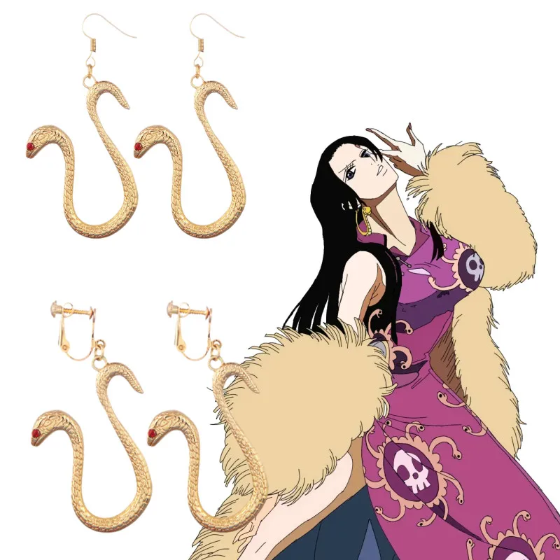 One Piece Boa Hancock Anime High Quality Drop Earrings Snake Earring