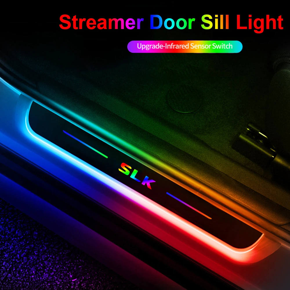 Acrylic Mirror USB Moving LED Car Pedal Scuff Plate Door Sill