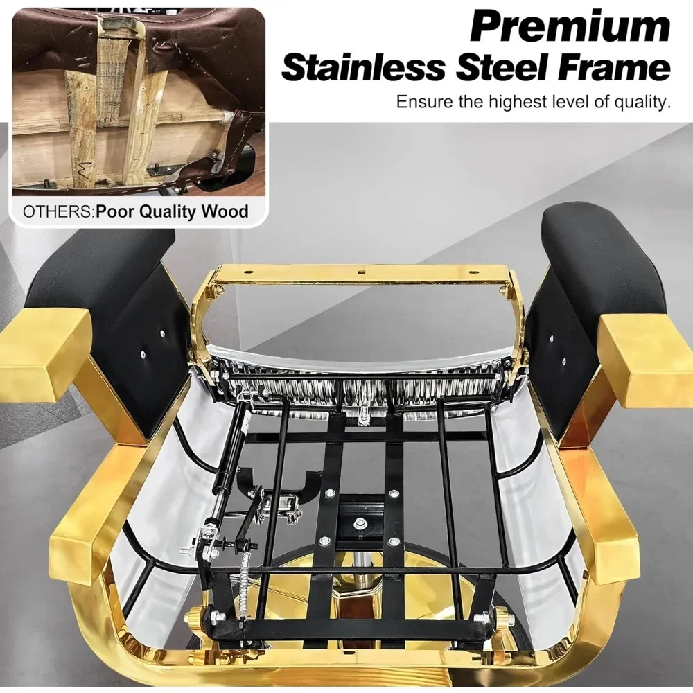 Reclining Salon Chair with Adjustable Backrest & Lumbar Support 2