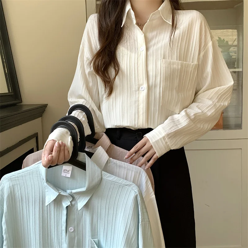 

2023 Autumn New Women Long Sleeve Cardigan Shirt Coat Tops Casual Streetwear Oversize