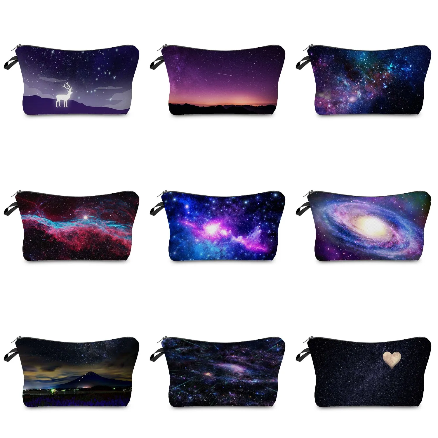 

Ladies Cosmetic Bag Toiletry Bag Travel Makeup Organizer For Female Casual Women's Clutch Portable Shining Galaxy Print Outdoor