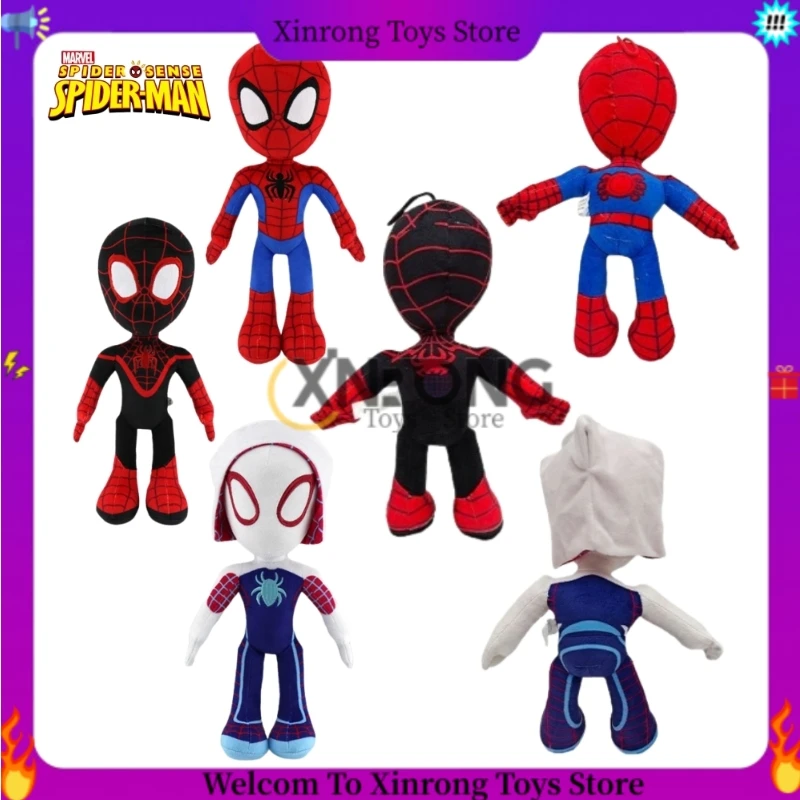 

Плюшевые игрушки Аниме Marvel Человек-паук 33 см, мультяшная аниме-фигурка, мягкая подушка из полипропилена и хлопка, милые куклы, подарки для детей на день рождения, милый Декор