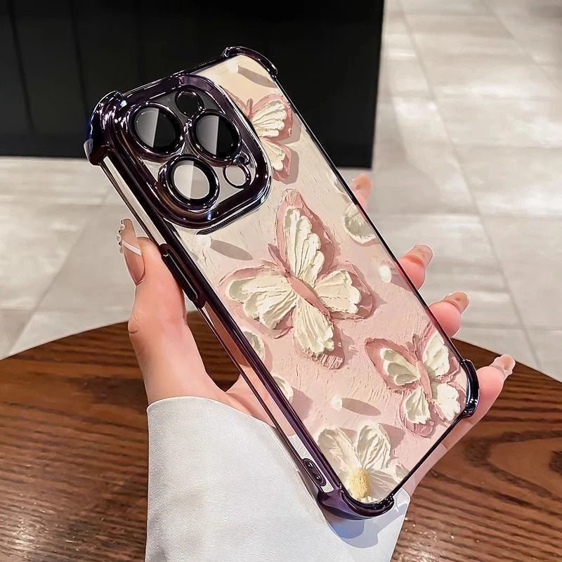 Butterfly Y2K Plating Silicone Shockproof Transparent Phone Case