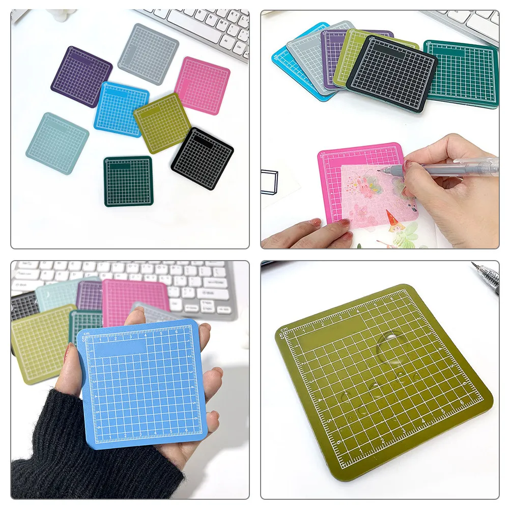 6Pcs 미니 커팅 매트 PVC 양면 조각 공예 패드 DIY 수제 예술 공예 봉제를위한 미끄럼 방지 부드러운 표면