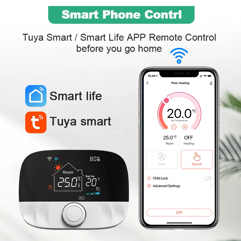 Tuya Smart Home riscaldamento Wireless termostato Wifi con batteria  regolatore di temperatura caldaia a Gas Alexa Google Home Smart Life -  AliExpress