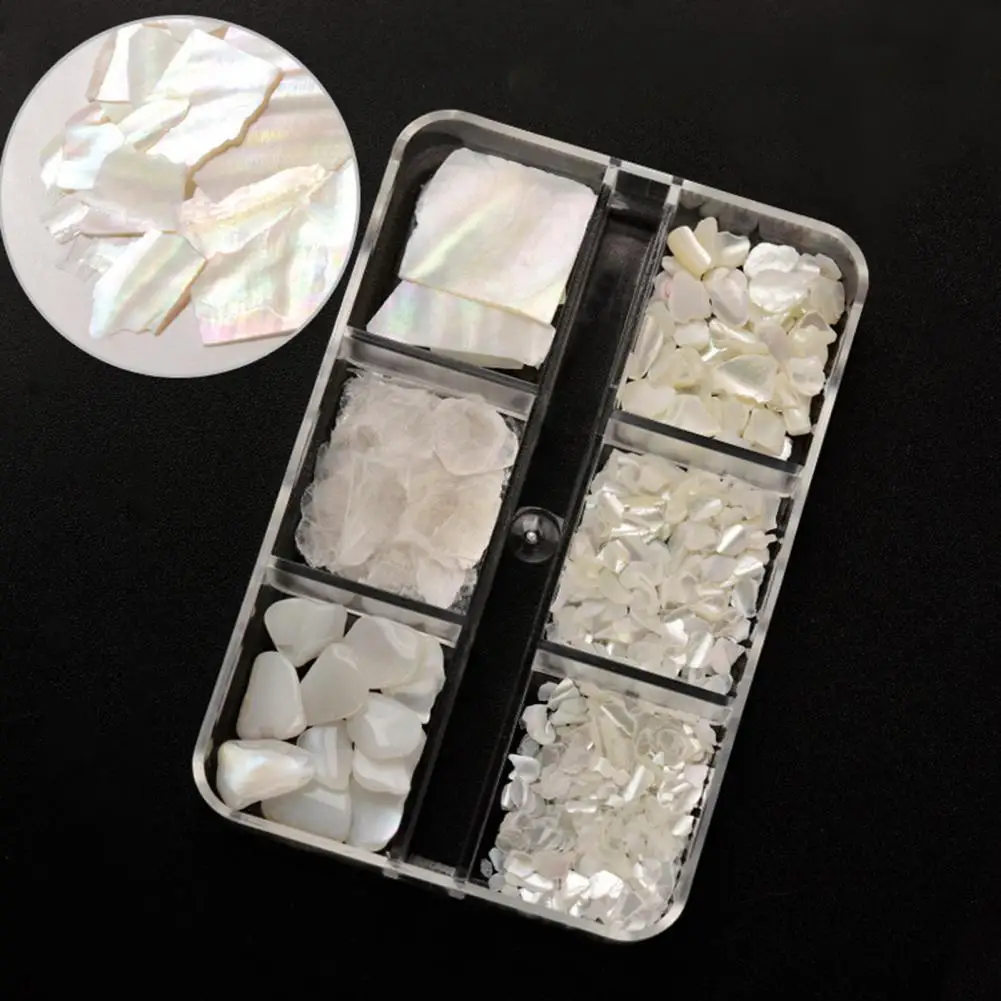 

1 Box Nail Charm Delicate Abalone Pieces Nail Art Decor Accessories Tools Glitter Fashion Shell Nail Decoration