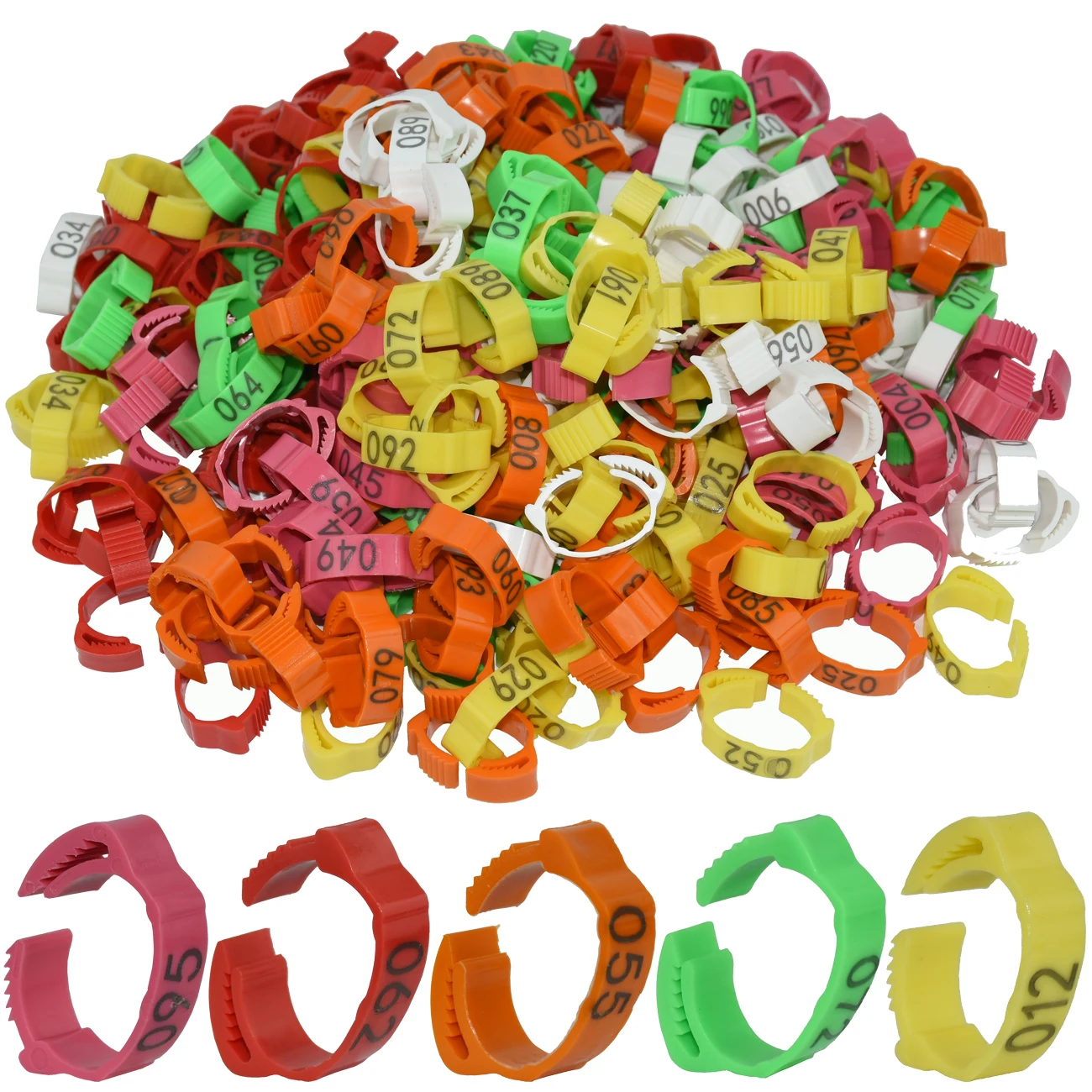 Chicken Foot Label Snap Ratchet Clip Plastic Poultry Leg Ring Buckle Adjustable Digital Duck Goose Farm Equipment Tools 30pcs