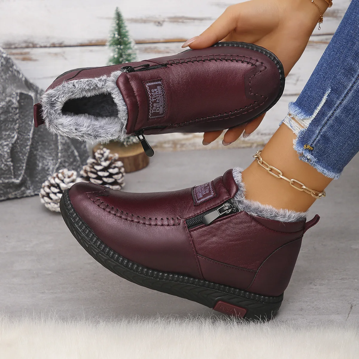2025 New Winter Women's Boots Outdoor Warm Footwear Fashion Zippper Snow Boot Comfortable Casual Ladies Shoes Zapatos