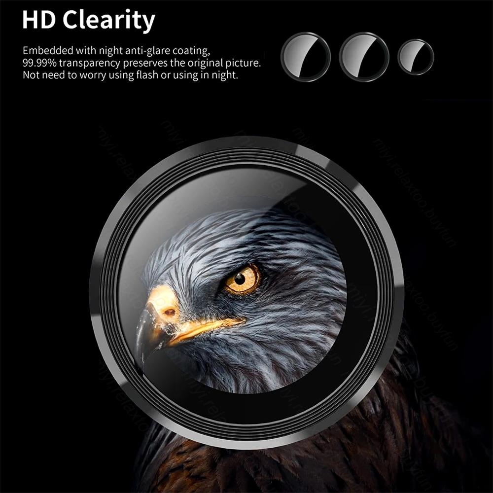 Aluminium Alloy Camera Protector Ring Case with Tempered Glass Back Lens Cover