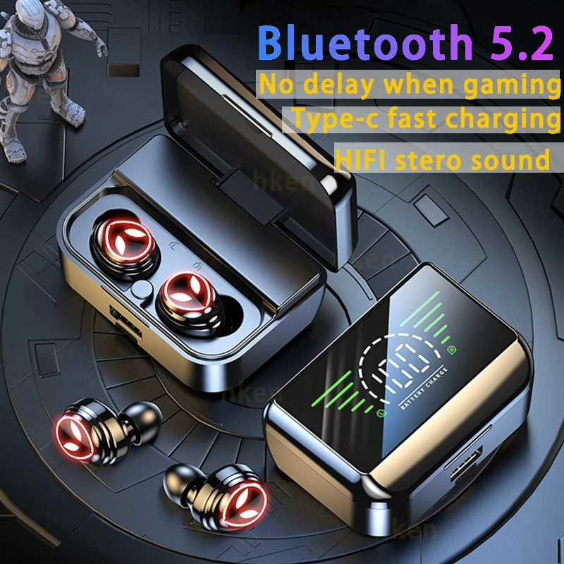 

TWS Wireless Headphones Gaming Headset Low Latency HD Calling Bluetooth Earphones Heavy Bass Noise Cancellation Earbuds