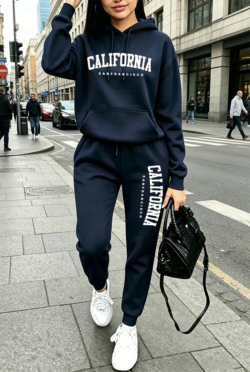 Herbst-Winter Damenoutfits Lässiger Kapuzenpullover Sportbekleidung Outdoor-Sport Jogging-Kleidung 2026 Tägliche Streetwear Hoodie-Hose