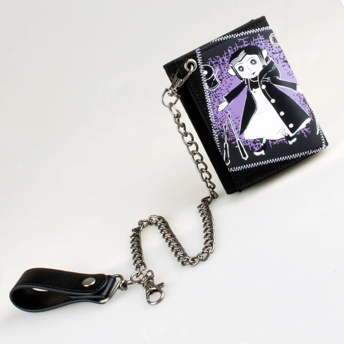 High-Quality Tri-Fold Chain Wallet Stylish Individual Card Holder with ID Windo