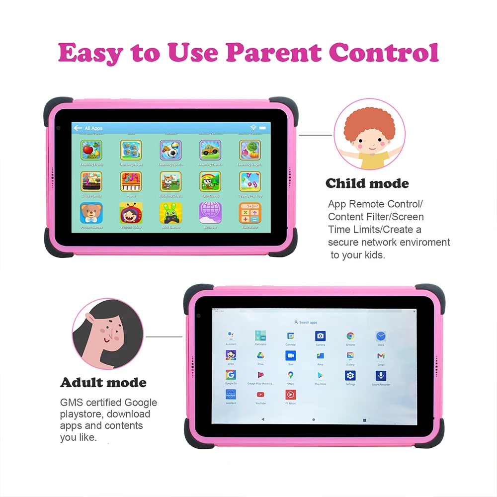 weelikeit 7 Inch Kids Tablets Android 13 1024*600 HD Ouad Core Dual Wifi 2GB 32GB Children Tablet for Kids Study with Holder 5