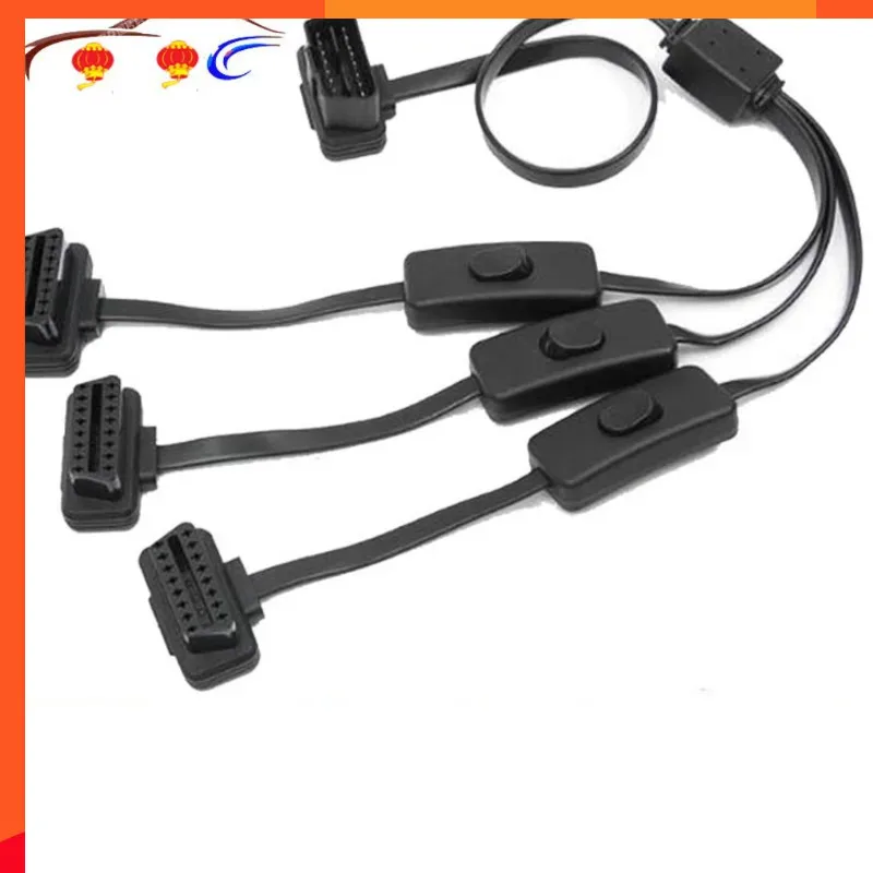 Smart Car Diagnostic Tool Adapter Scanner Obd 2 Splitter Extension 1-3 Con Tre Porte A Interruttori E Cavi Aperti Femmina