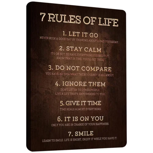 

7 правила жизни, печать, мотивирующая стена, Современная фотосессия для домашнего сада 12x8 дюймов