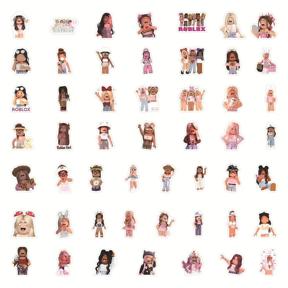 50pcs New Game Roblox Graffiti Stickers Water Cup Luggage Notebook Scooter Stickers