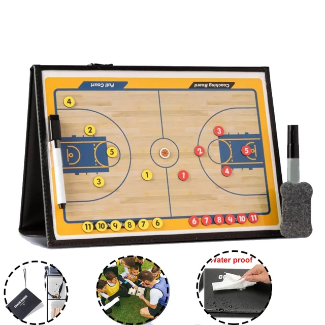 Professional Basketball Coach Tactical Reusable Double-Sided Layout Board Waterproof Leather Cover Magnetic Plate for Games Professional Basketball Coach Tactical Reusable Double-Sided Layout Board Waterproof Leather Cover Magnetic Plate for Games