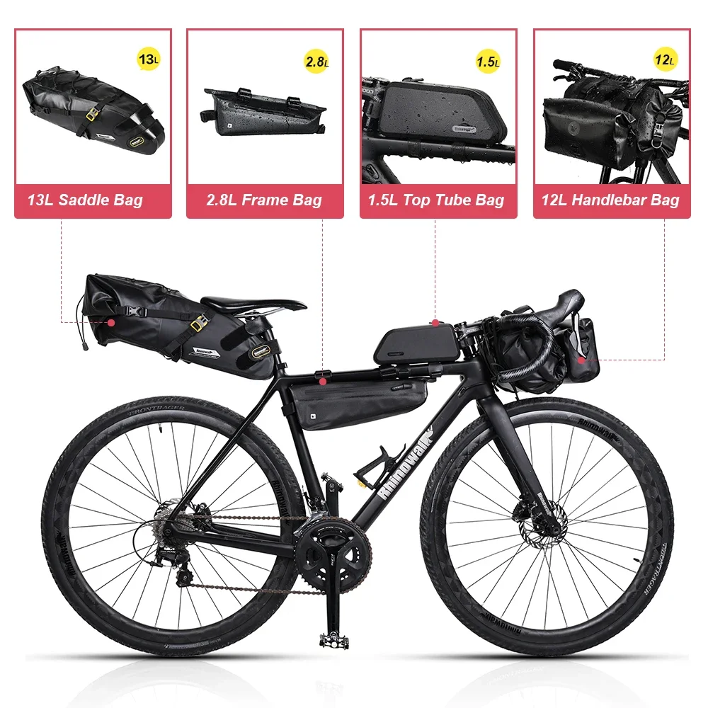 Bike Bag Set 1PC Waterproof Handlebar Bag Pannier Saddle Bicycle Seat Fit MTB Road Bike Cycling Pack Set bicycle bags