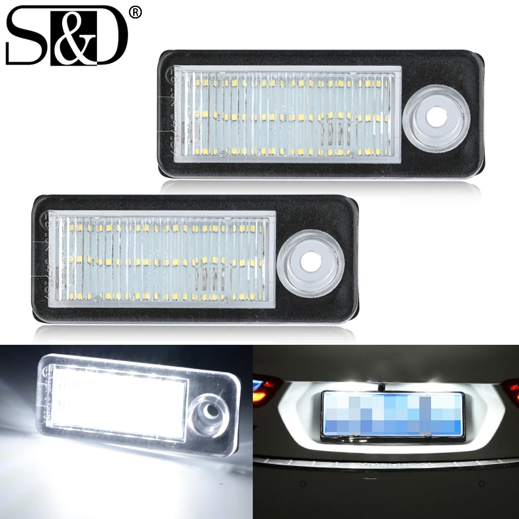 

2Pcs Car LED Number License Plate Light Bulbs For Audi A6 C5 4B Avant Wagon 1998-2005 RS6 RS6 Plus 2003-2005 Canbus Auto Lamp