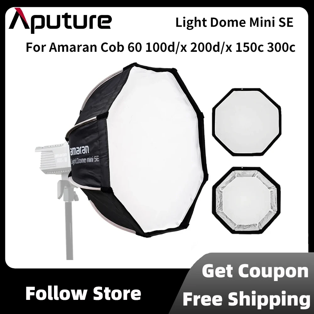 

Aputure Light Dome Mini SE Lightweight Portable Quickly Deployed Bowen Mount Softbox for Amaran 150c 300c Cob60 100d/x 200d/x