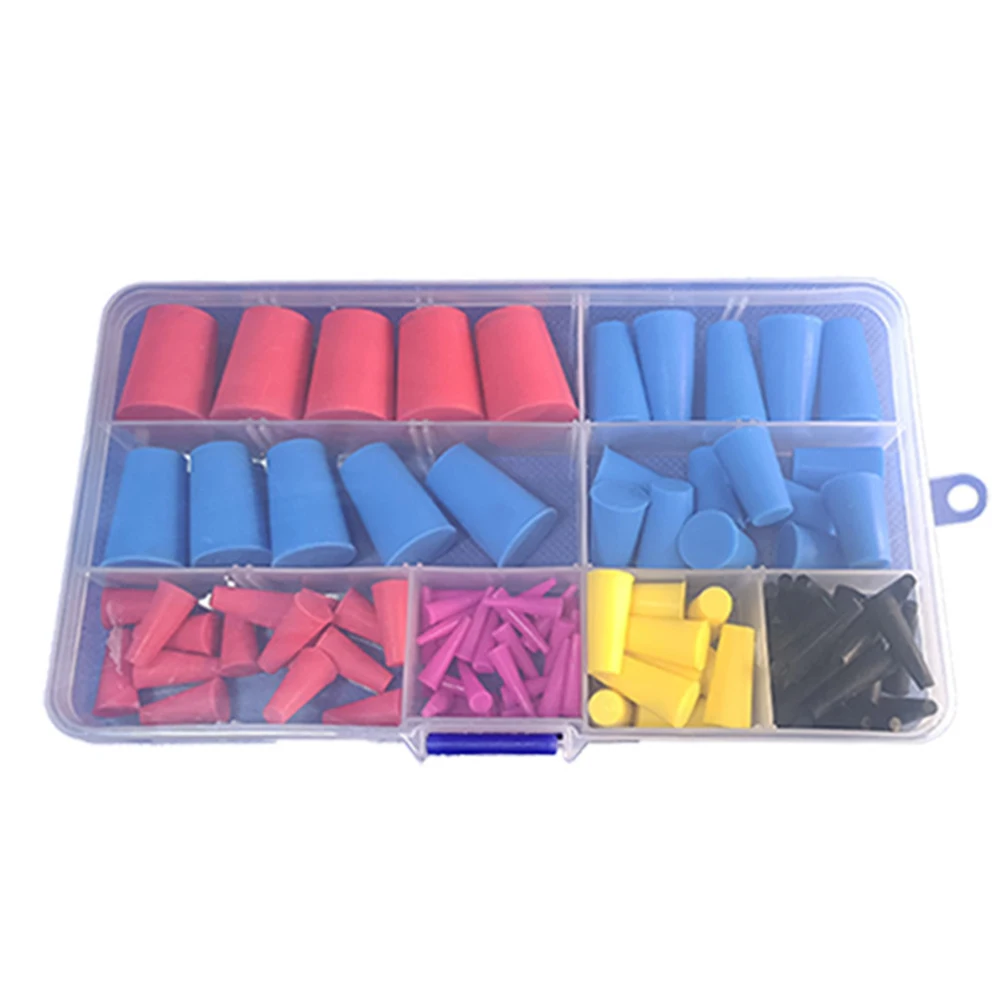 

Heat Resistant Silicone Rubber Tapered Plug Kit Acid & Alkali Proof 100 Pcs Assortment Kit for Various Applications