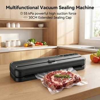 JFBONIN Electric Vacuum Sealer with Built-in Cutter Knife for Dry And Wet Food Kitchen Food Storage Packaging Sealer 1