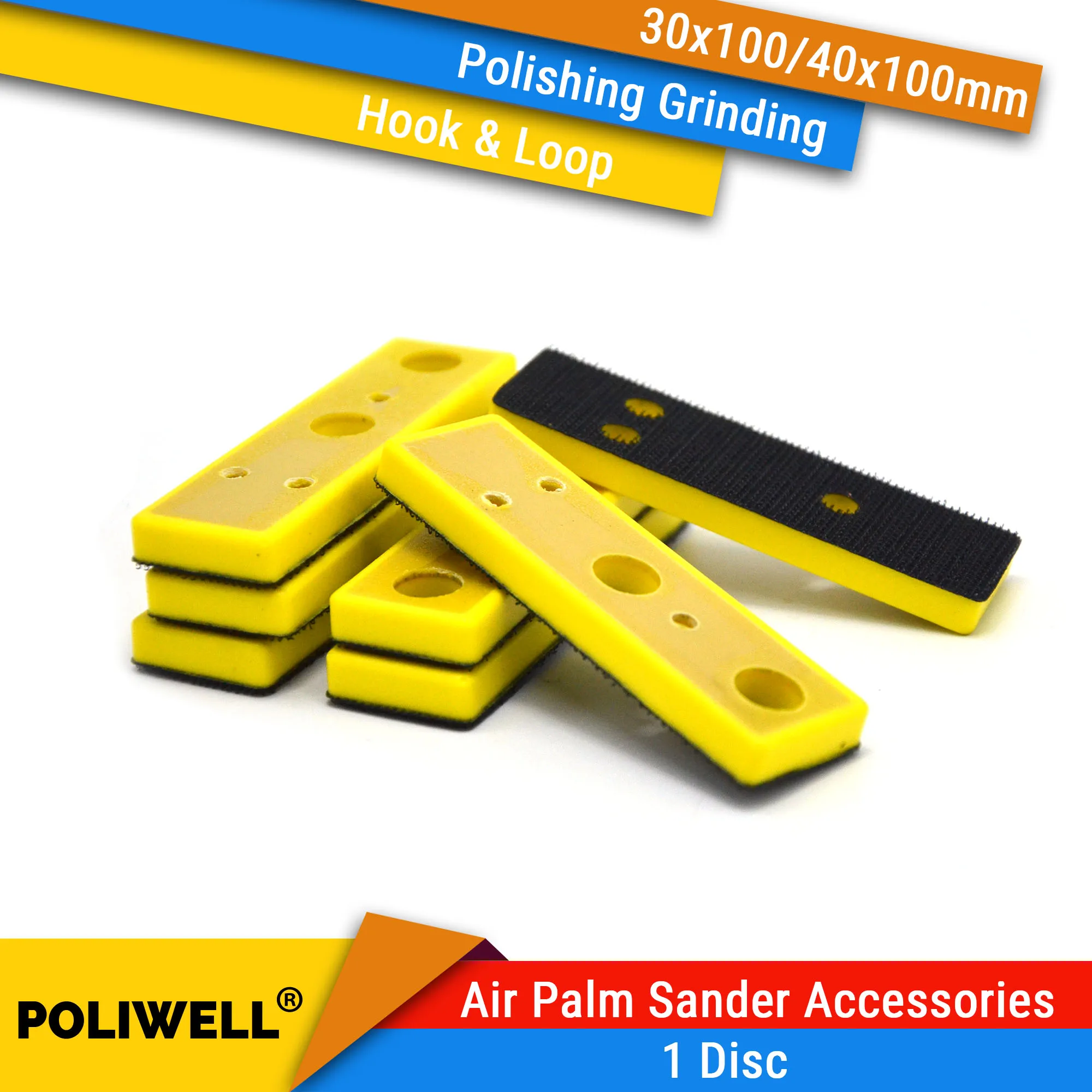 30x100 mm Rectangle Hook & Loop Sandpaper Pad Air Palm Random Orbital