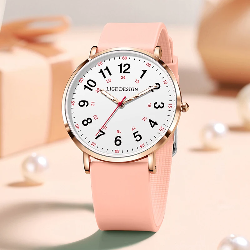 2025 New LIGE Creative Women Watch Fashion Silicone Quartz Watches For Women Sport Waterproof Women's Bracelet Watch Reloj Mujer