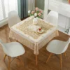 A-D18 Square tablecloth lace tablecloth hot stamping household square tablecloth 1