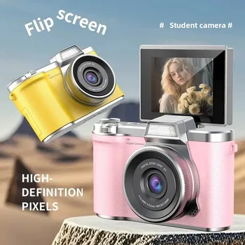 La bellezza della fotocamera digitale 4K filtra la fotocamera CCD per studenti HD 48MP CMOS anti-vibrazione 180 ° Fotocamera selfie con schermo ribaltabile