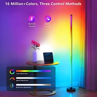 Smart RGB LED Corner Floor Lamp, App And Remote Control, Music Sync Color Changing Light, Modern Mood Lighting for Living Room Bedroom Gaming Setup 8