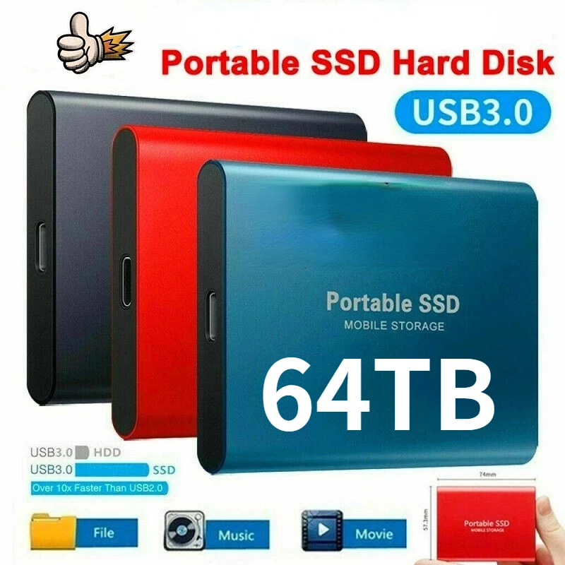 Ssd 2tb External Hard Drive 1TB Portable External Solid State