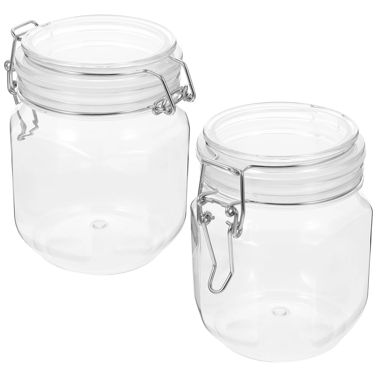 

2 Pcs Airtight Honey Jar Jam Jars Plastic Sealed Glass with Lid Small Bottles Caviar Container