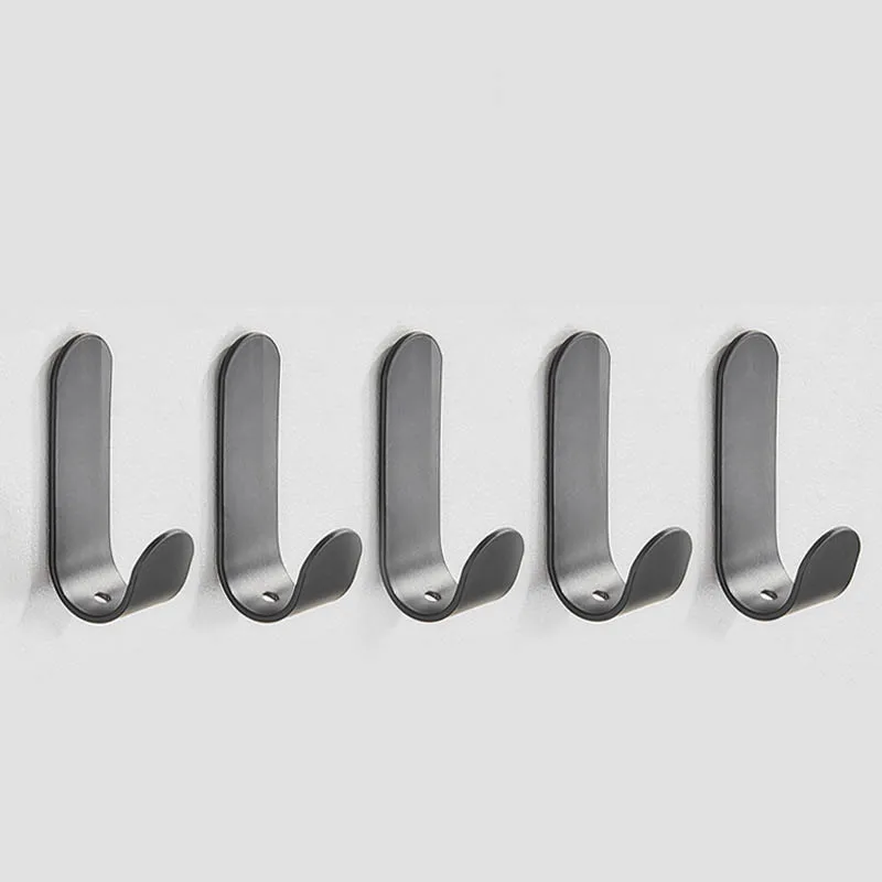 Description Picture 5 of itemPunch-Free Hook Behind The Door Wall-Mounted Aluminum Clothes Coat Hook Bathroom Kitchen Metal Single Hook Strong Adhesive Hook