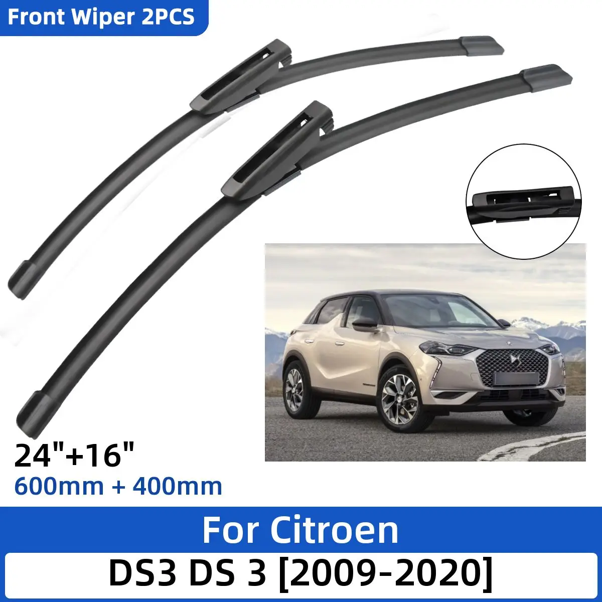 2 Pz Per Citroen Ds3 Ds 3 2009-2020 24 "+ 16" Spazzole Tergicristallo Anteriore Parabrezza Parabrezza Accessori
