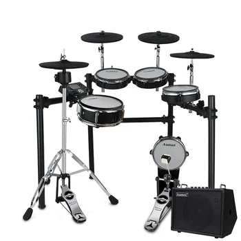 Kids Electronic Drum Kit Beginner Set with Quiet Rubber Practice Pads Includes Drum Sticks for Fun Home Play & Learning