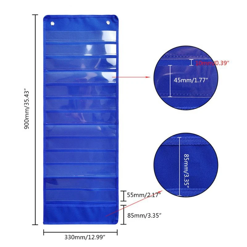 A01F-Children Cloth Daily Schedule Pocket Chart 26 Double-Sided Reusable Dry-Eraser Cards For Office Home School Classroom