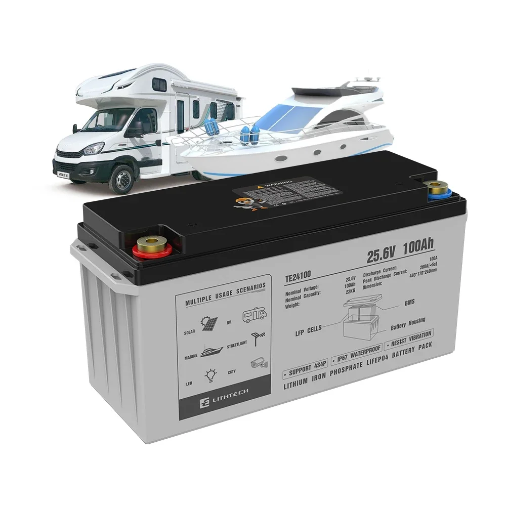 25.6V Rechargeable Pack Battery RV Golf Cart Battery LiFePO4 Akku 12V 24V 100Ah 200Ah 300Ah Lithium ion Phosphate Batteries