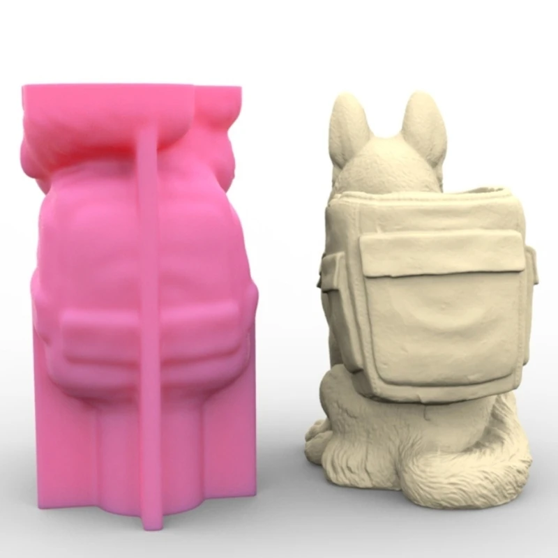Concrete Mold Collie Silicone Vase Mold for Crafting Concrete Flowerpot