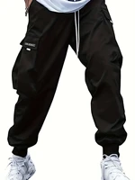 Plus Size Spring Summer Men Casual Cargo Pants Pockets Black Loose Out Door Elasticity Sports Oversize Pants 46 48 50 52 1