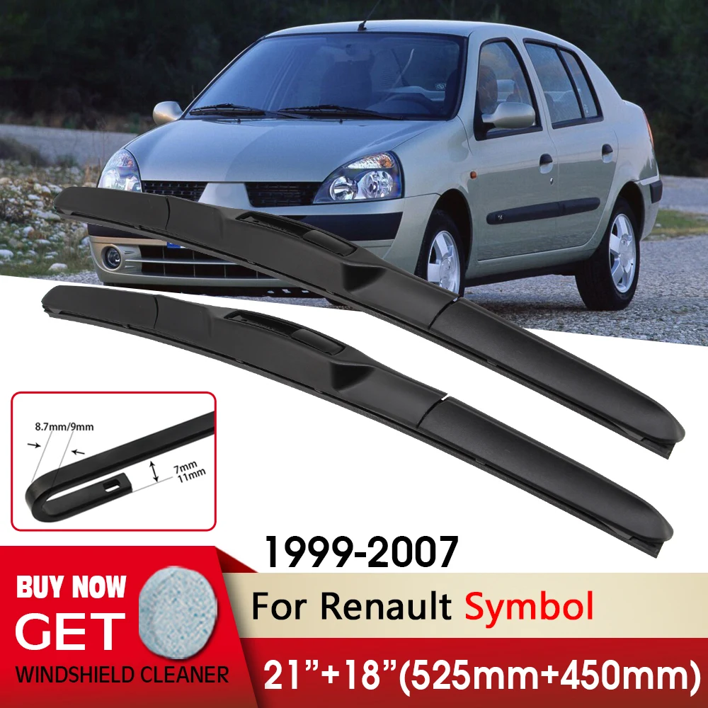 Spazzole Tergicristallo Anteriore Tergicristallo 21 "+ 18" Per Renault Symbol 1999-2007 Fit U Gancio Braccio Parabrezza Parabrezza Finestra Anteriore